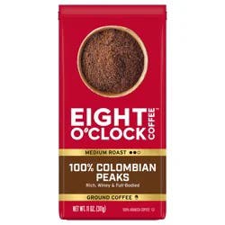 Eight O'Clock Coffee Ground Medium Roast 100% Colombian Peaks Coffee 11 oz