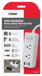 Prime® USB Charger With Surge Protection - White