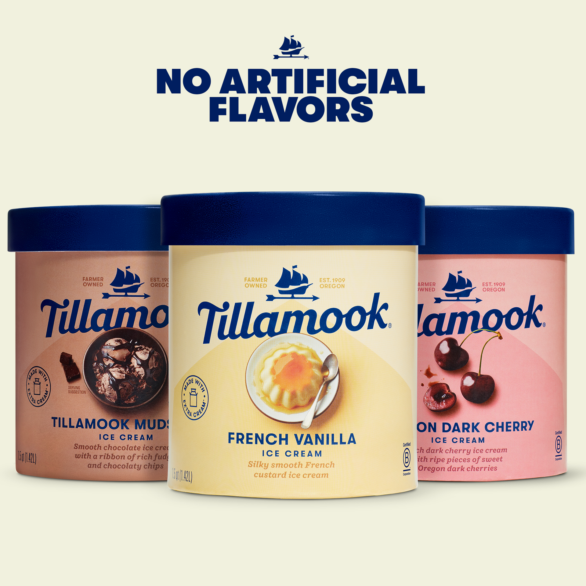 slide 3 of 5, Tillamook Oregon Dark Cherry Ice Cream, 48fl-oz, 855 g