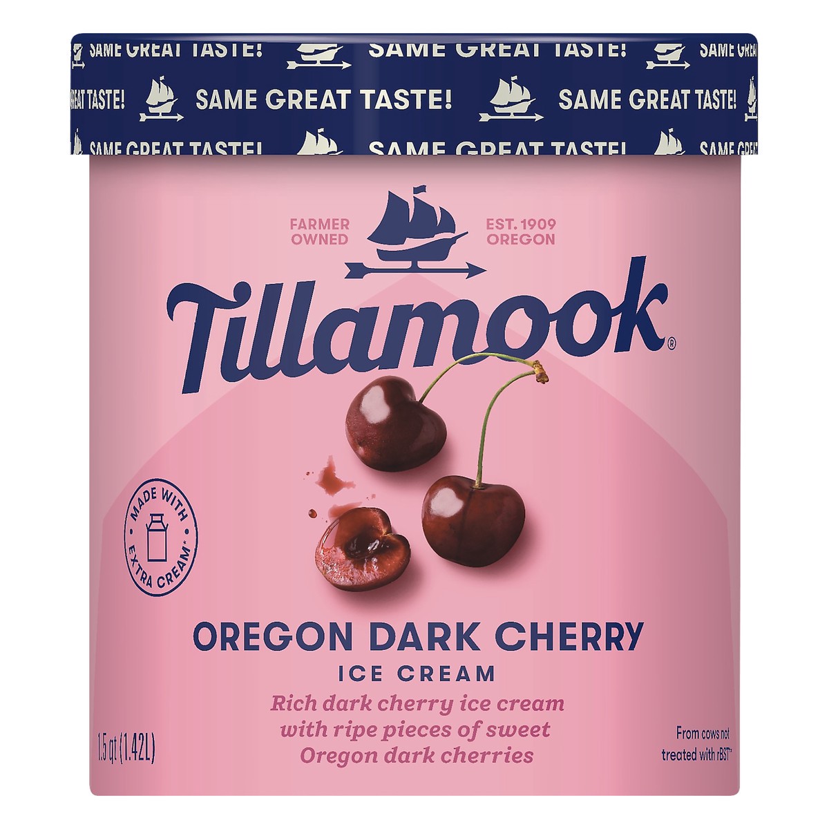 slide 1 of 5, Tillamook Oregon Dark Cherry Ice Cream, 48fl-oz, 855 g