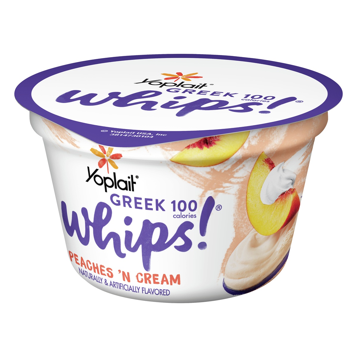 slide 3 of 10, Yoplait Greek Whips Yogurt, Fat Free Yogurt Mousse, Gluten Free, Peaches and Cream, 4 oz