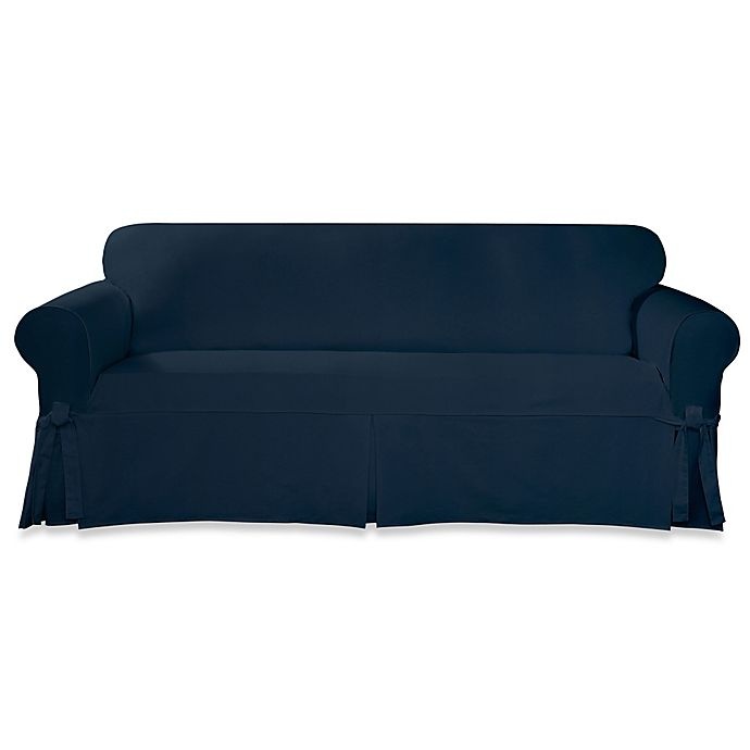 slide 1 of 1, SureFit Home Decor Designer Twill Sofa Slipcover - Blue, 1 ct