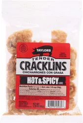 Taylor's Tender Hot & Spicy Flavored Cracklins - 1.75 oz