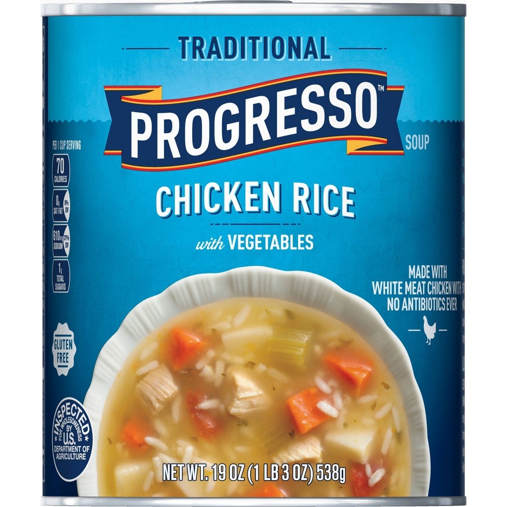 Progresso Soup, Traditional, Chicken Rice with Vegetables Soup, Gluten