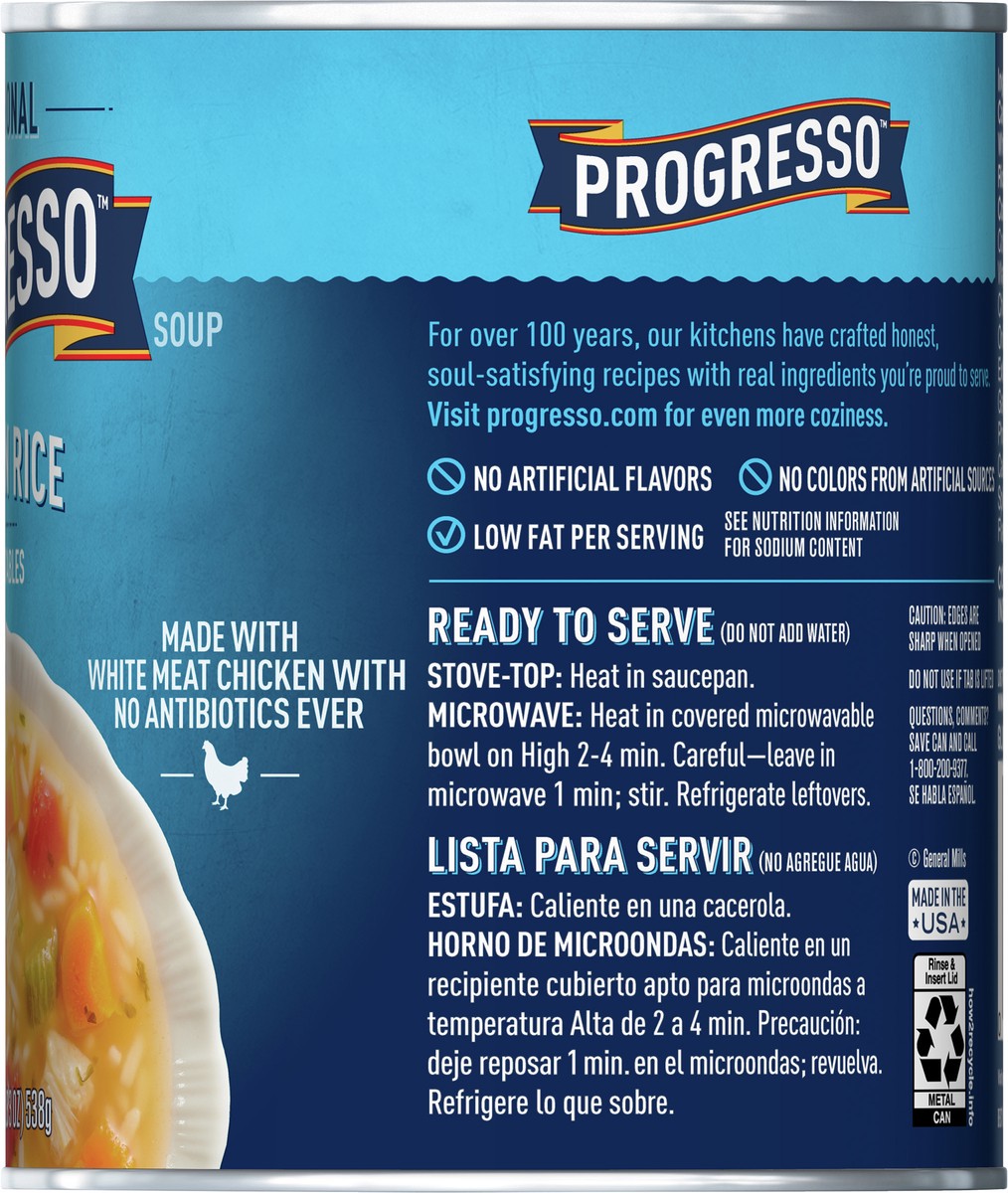 slide 4 of 9, Progresso Traditional, Chicken Rice with Vegetables Canned Soup, 19 oz., 19 oz