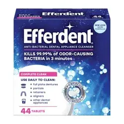Efferdent Retainer & Denture Cleaner Tablets, Complete Clean , 44 Count