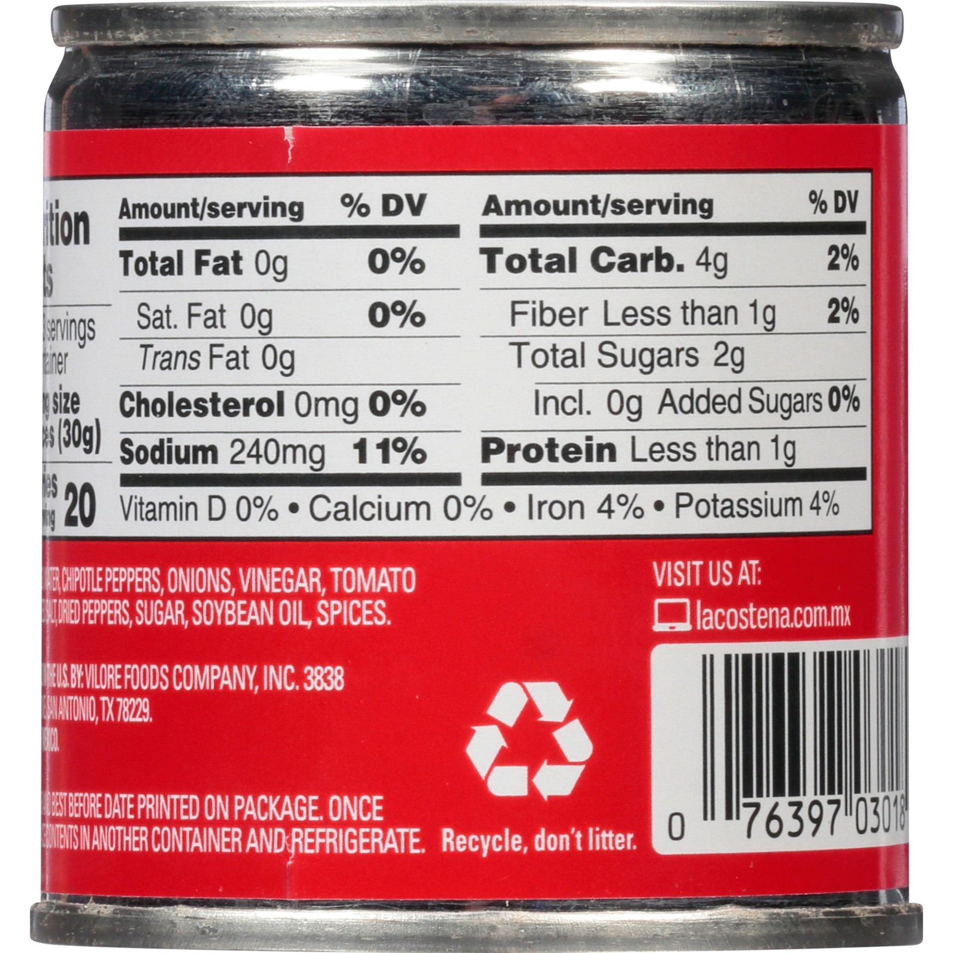 slide 5 of 5, La Costeña Chipotles Peppers in Adobo Sauce, 3.7 oz