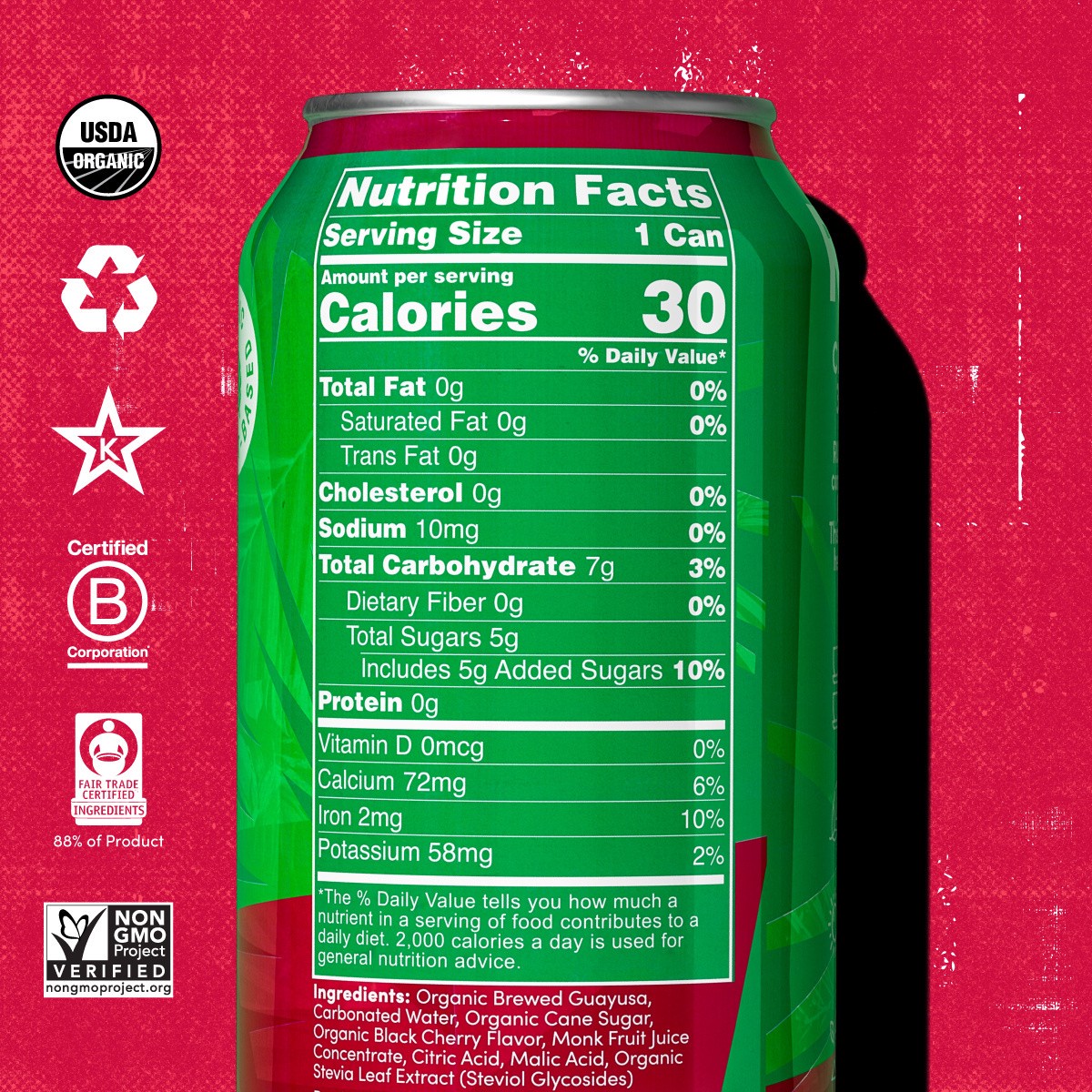 slide 3 of 5, RUNA Energy Drink, Black Cherry, 16 oz Can, 16 oz