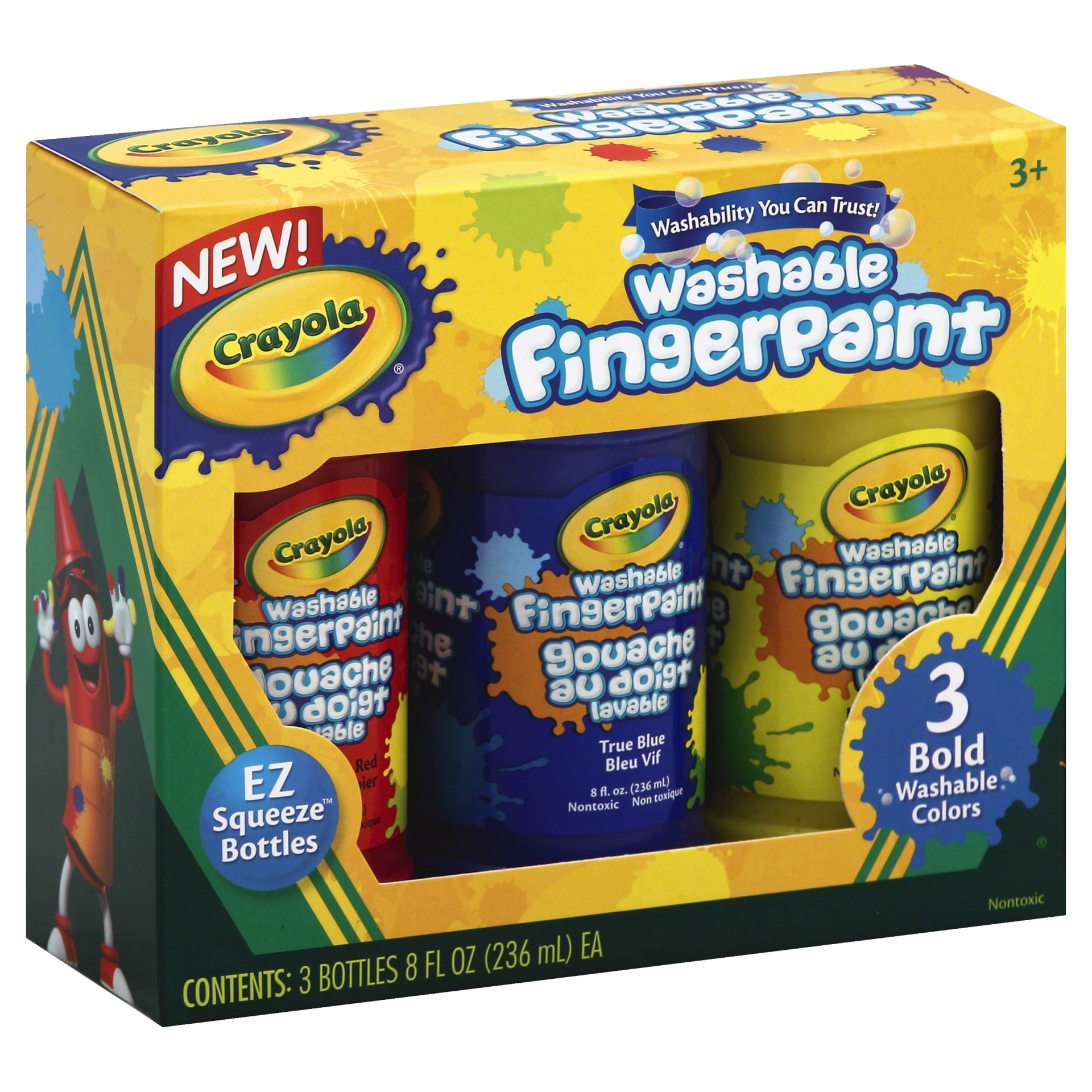 Crayola Bold Washable Fingerpaint 3 ct; 8 oz | Shipt