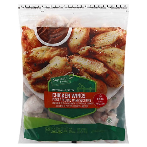 slide 1 of 1, Signature Farms Frozen Chicken Wings, 48 oz