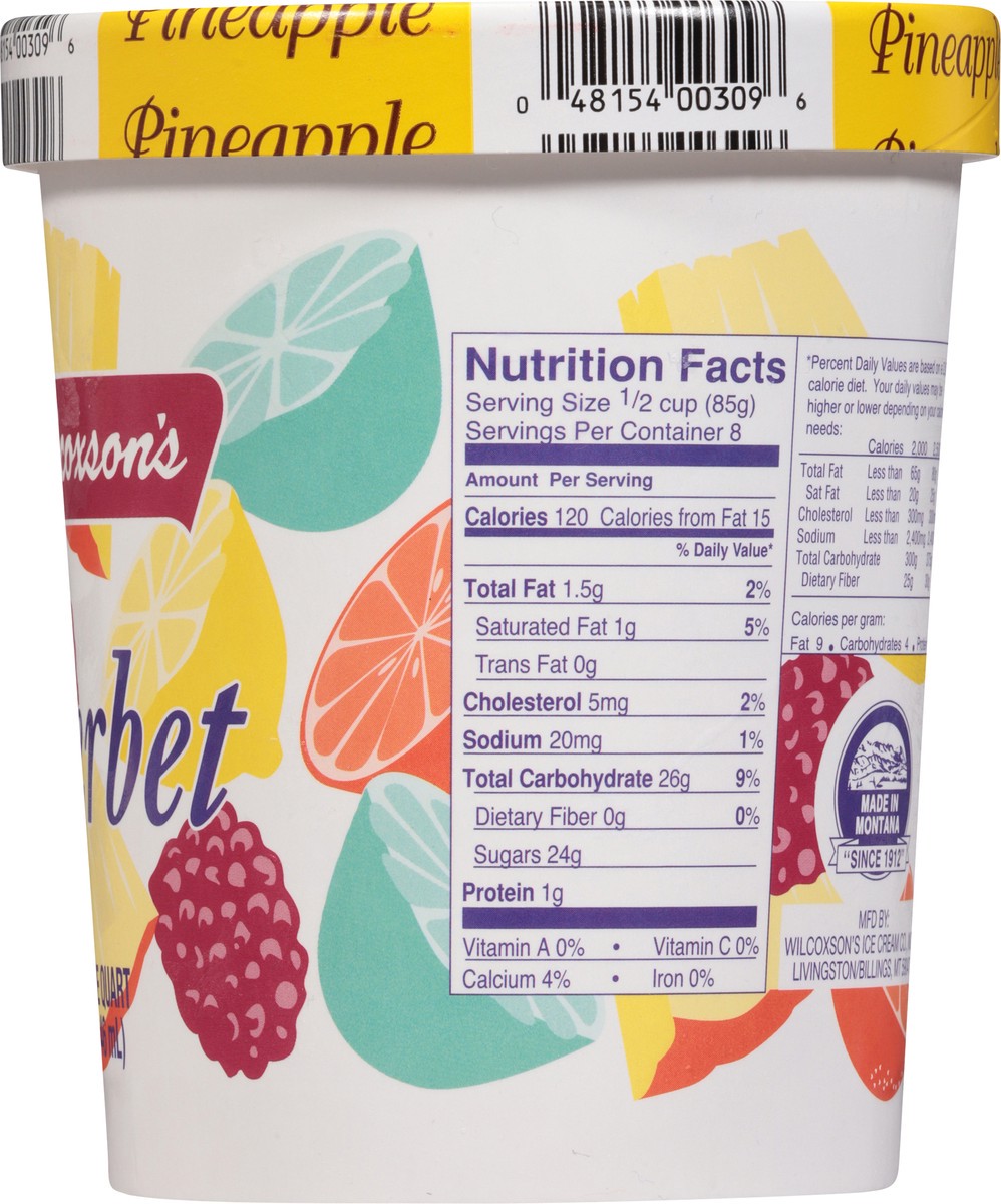 slide 15 of 15, Wilcoxson's Pineapple Sherbet 1 qt, 1 qt