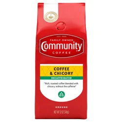 Community Coffee Coffee & Chicory, Ground, Decaffeinated