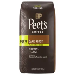 Peet's Coffee Decaf French Roast Dark Roast Ground Coffee - 10.5 oz Bags