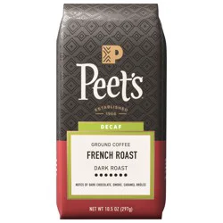 Peet's Coffee, Decaf French Roast, Dark Roast Ground Coffee - 10.5 oz Bags