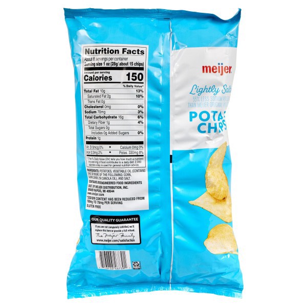 slide 20 of 21, Meijer Lightly Salted Potato Chips, 7.75 oz