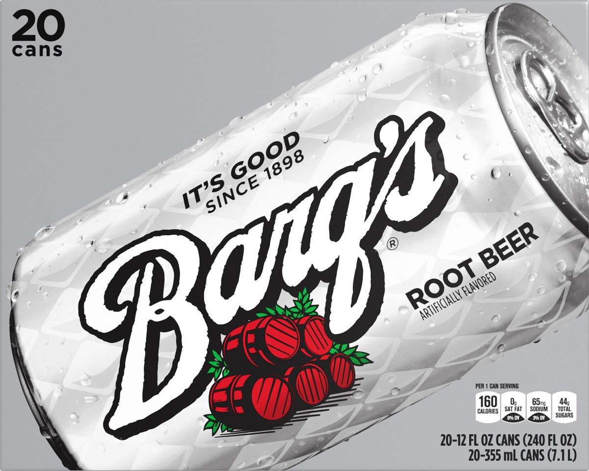 slide 3 of 8, Barq's Root Beer - 20 ct, 20 ct; 12 fl oz