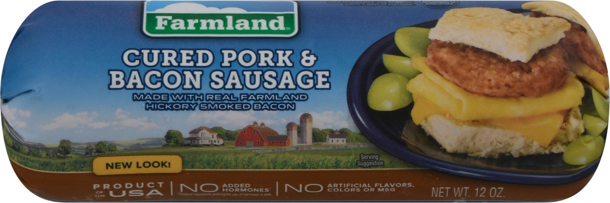 slide 6 of 9, Farmland Pork & Bacon Breakfast Roll Sausage, 12 oz