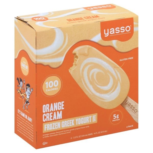 slide 1 of 10, Yasso Orange Cream Frozen Greek Yogurt Bars, 4 ct; 3.5 fl oz