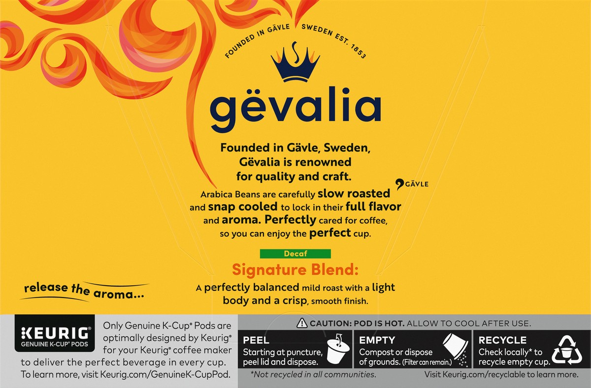 slide 2 of 9, Gevalia Signature Blend Decaf Mild Light Roast K-Cup Coffee Pods, 12 ct Box, 12 ct