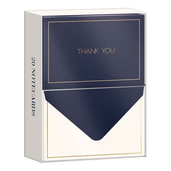 slide 1 of 4, Lady Jayne Professional Thank You Note Cards with Envelopes, Navy, 20 ct; 3 1/2 in x 5 in