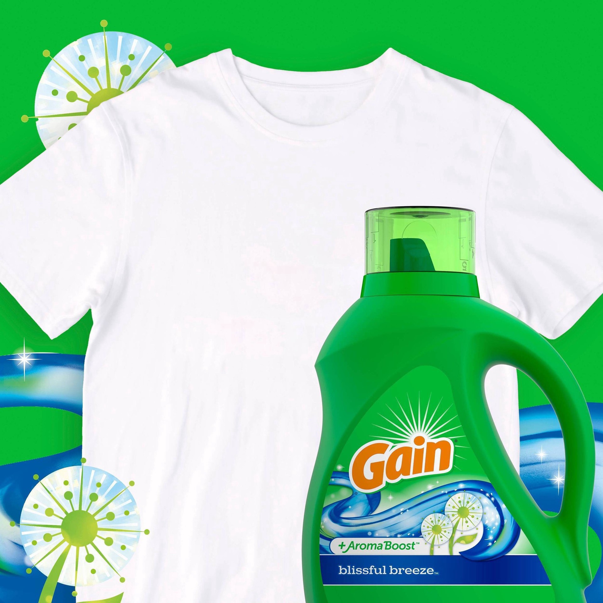 slide 6 of 15, Gain + Aroma Boost Blissful Breeze Detergent 3.54 lt, 3.54 l