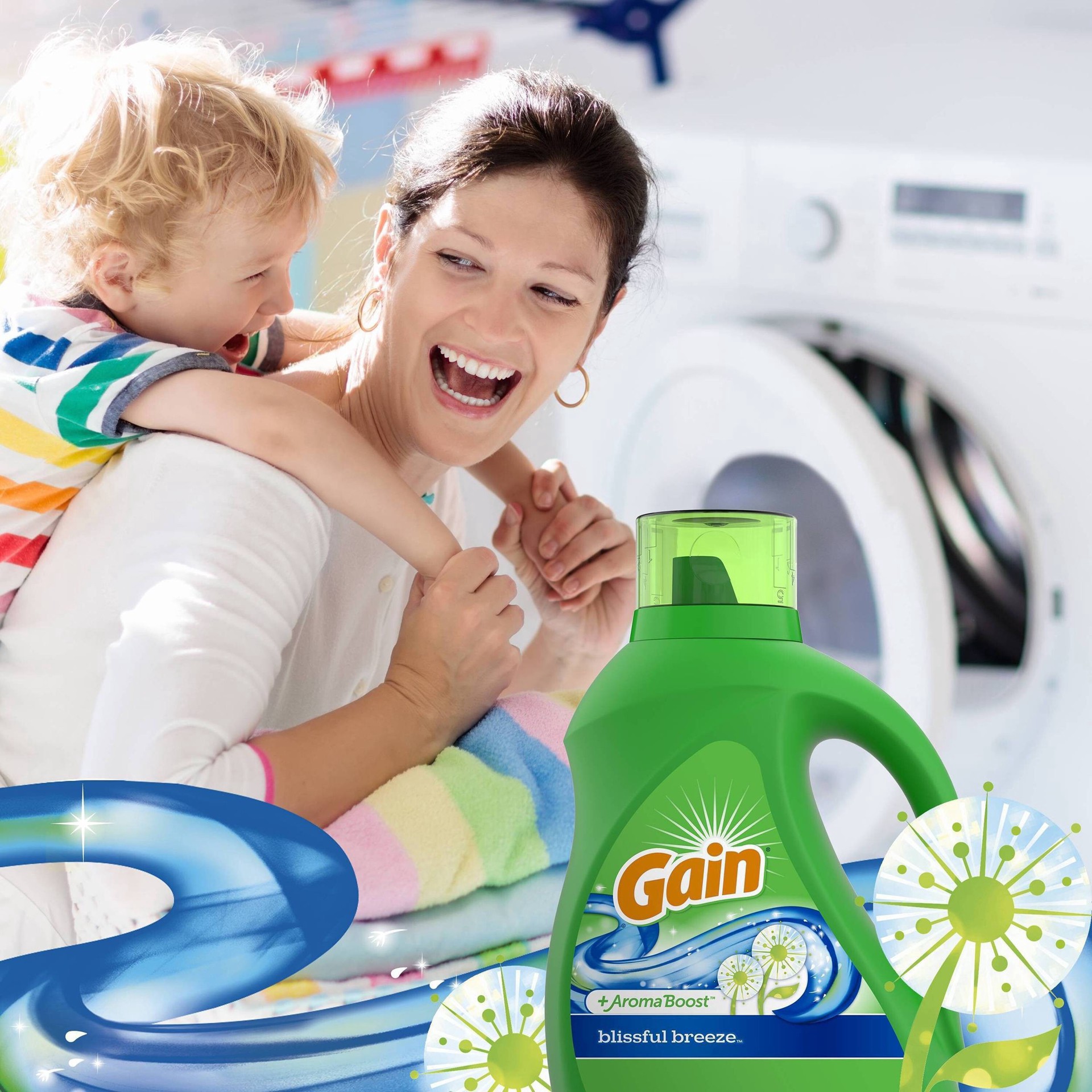 slide 8 of 15, Gain + Aroma Boost Blissful Breeze Detergent 3.54 lt, 3.54 l