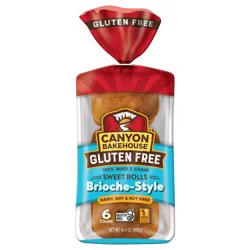 Canyon Bakehouse Burger Buns, Gluten Free Hamburger Buns, 100% Whole Grain, Fresh, 4 Count