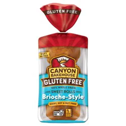 Canyon Bakehouse Burger Buns, Gluten Free Hamburger Buns, 100% Whole Grain, Fresh, 4 Count