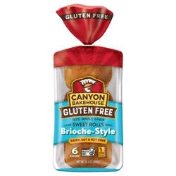 Canyon Bakehouse Burger Buns, Gluten Free Hamburger Buns, 100% Whole Grain, Fresh, 4 Count
