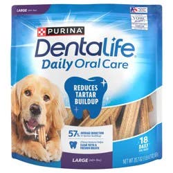 DentaLife Purina Dentalife Daily Oral Care Chicken Flavor Large Breed Dog Dental Chews – 20.7 oz pouch (18ct)