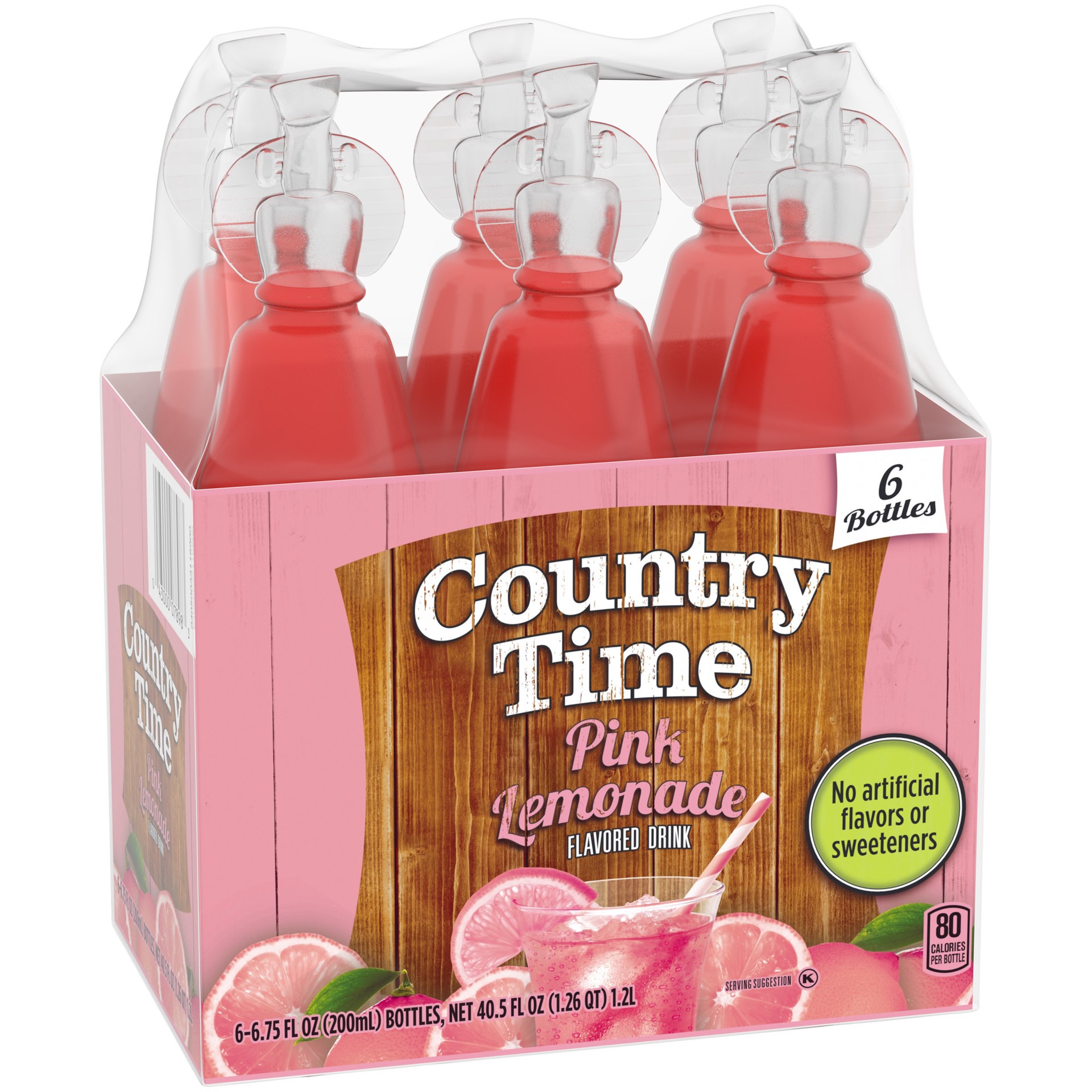 slide 6 of 10, Country Time Pink Lemonade Naturally Flavored Drink, 6 ct Pack, 6.75 fl oz Bottles, 6 ct