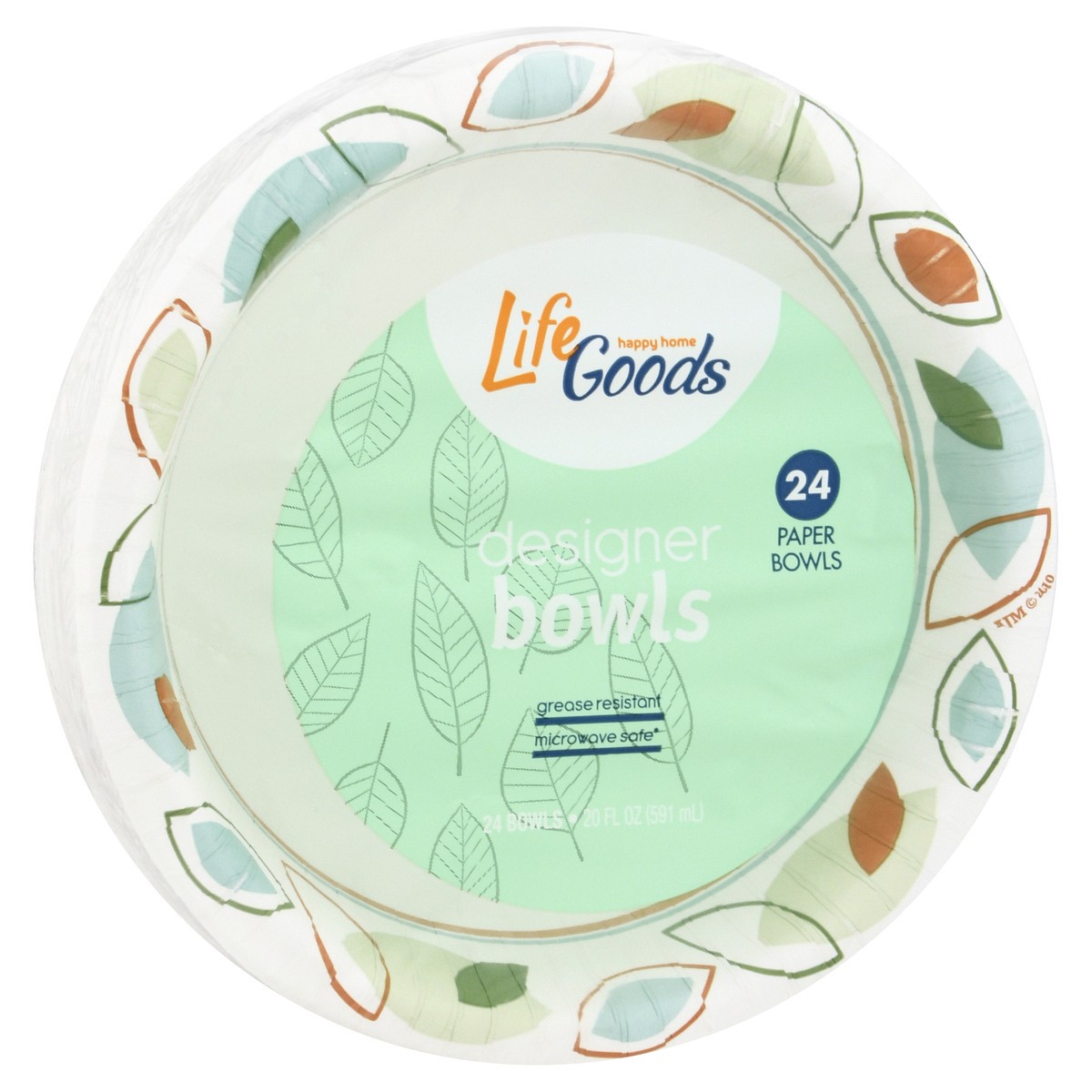 slide 10 of 11, Life Goods 20 Ounce Paper Designer Bowls 24 ea, 24 ct