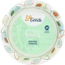 Life Goods 20 Ounce Paper Designer Bowls 24 ea
