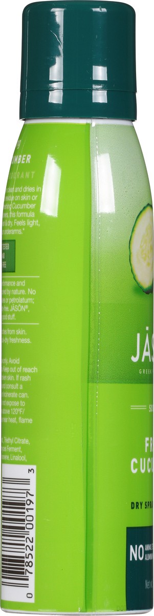 slide 5 of 7, Jason Soothing Dry Spray Fresh Cucumber Deodorant 3.2 oz, 3.2 oz