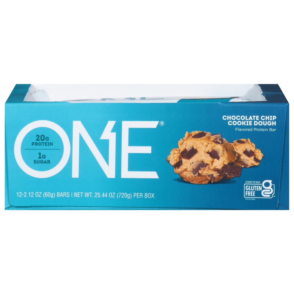 slide 1 of 11, One Chocolate Chip Cookie Dough Flavored Protein Bar 12 - 2.12 oz Bars, 12 ct