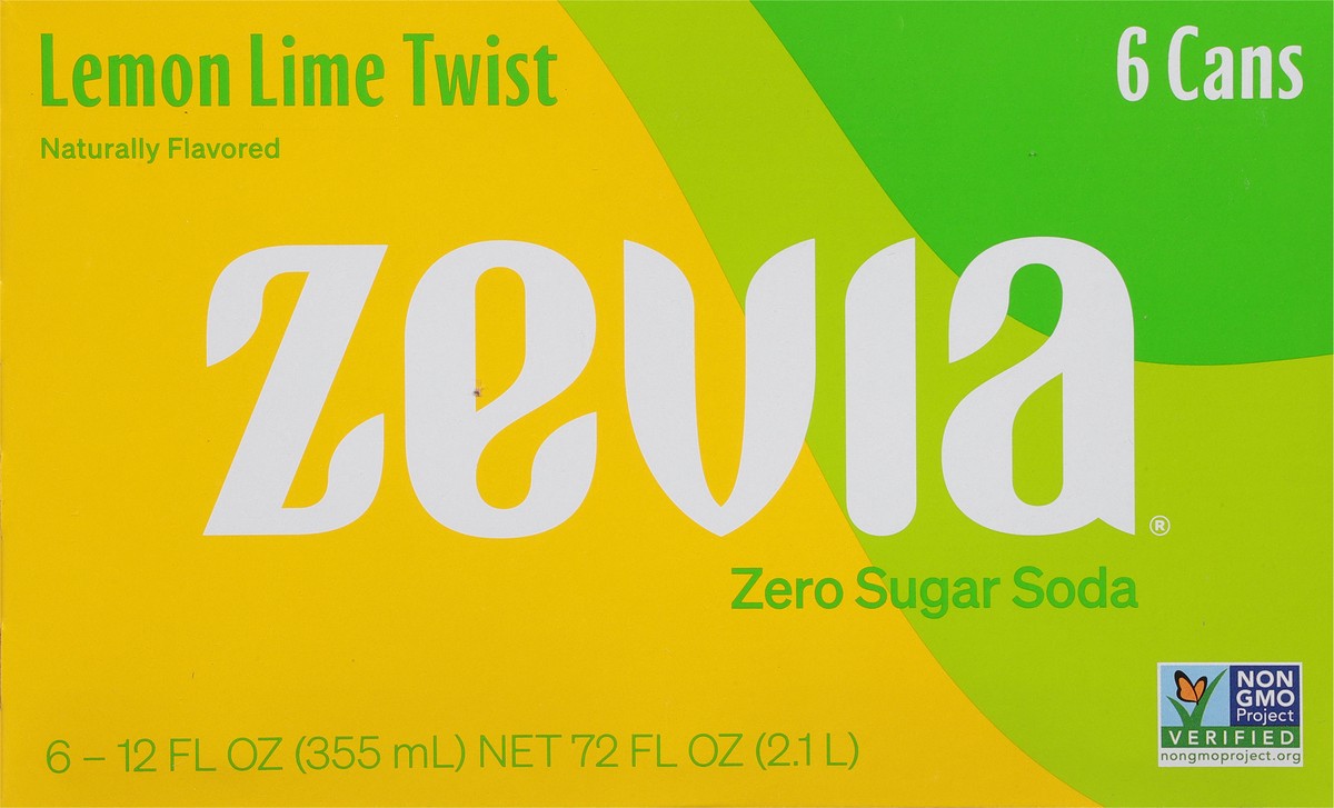 slide 5 of 9, Zevia Lemon Lime Twist Zero Calorie Soda - 72 fl oz, 72 fl oz