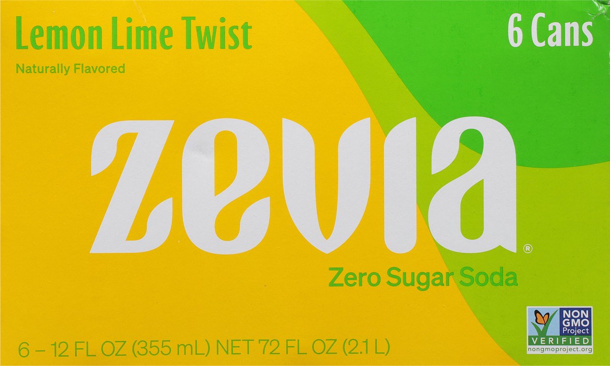 slide 6 of 9, Zevia Lemon Lime Twist Zero Calorie Soda, 72 fl oz