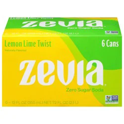 Zevia Lemon Lime Twist Zero Calorie Soda - 72 fl oz