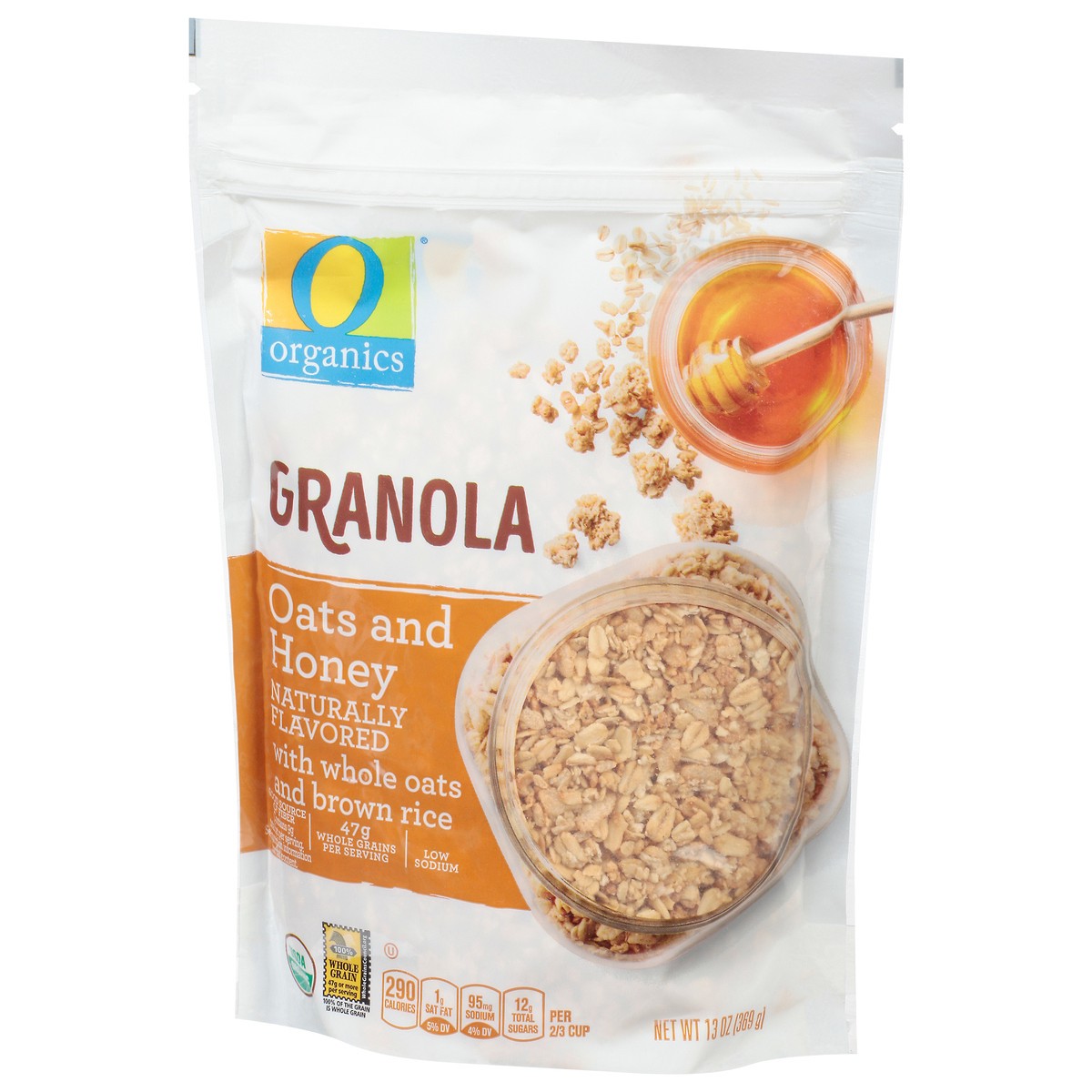slide 2 of 9, O Organics Organic Granola Oats & Honey Flavored, 13 oz