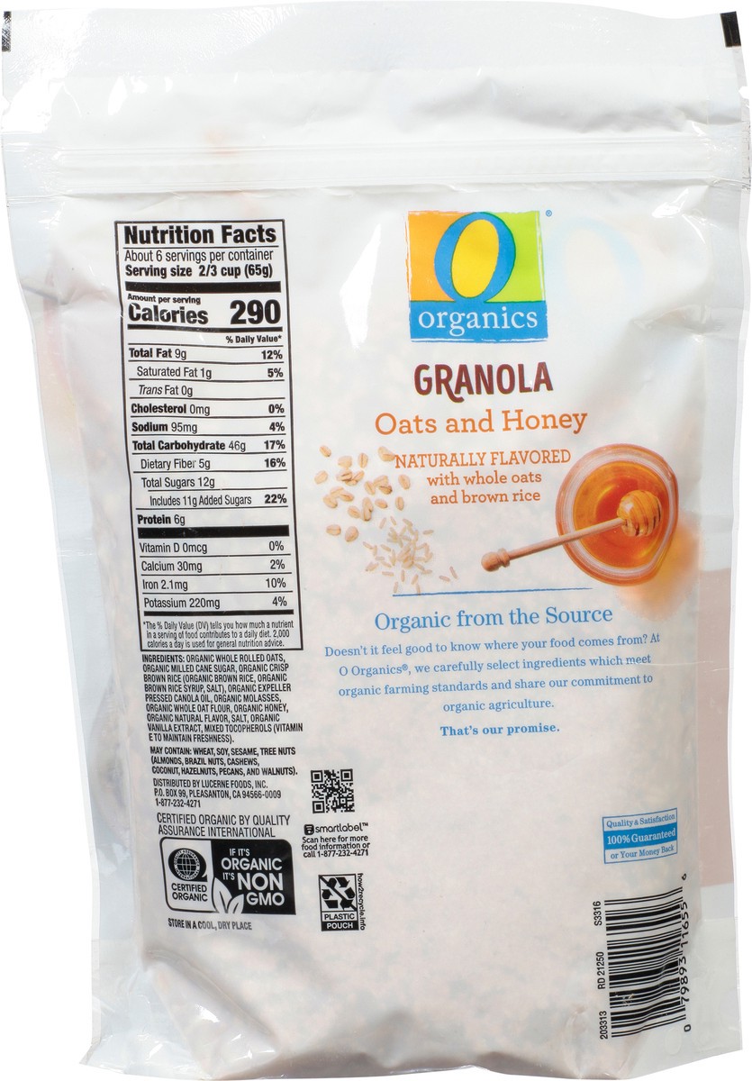 slide 3 of 9, O Organics Organic Granola Oats & Honey Flavored, 13 oz