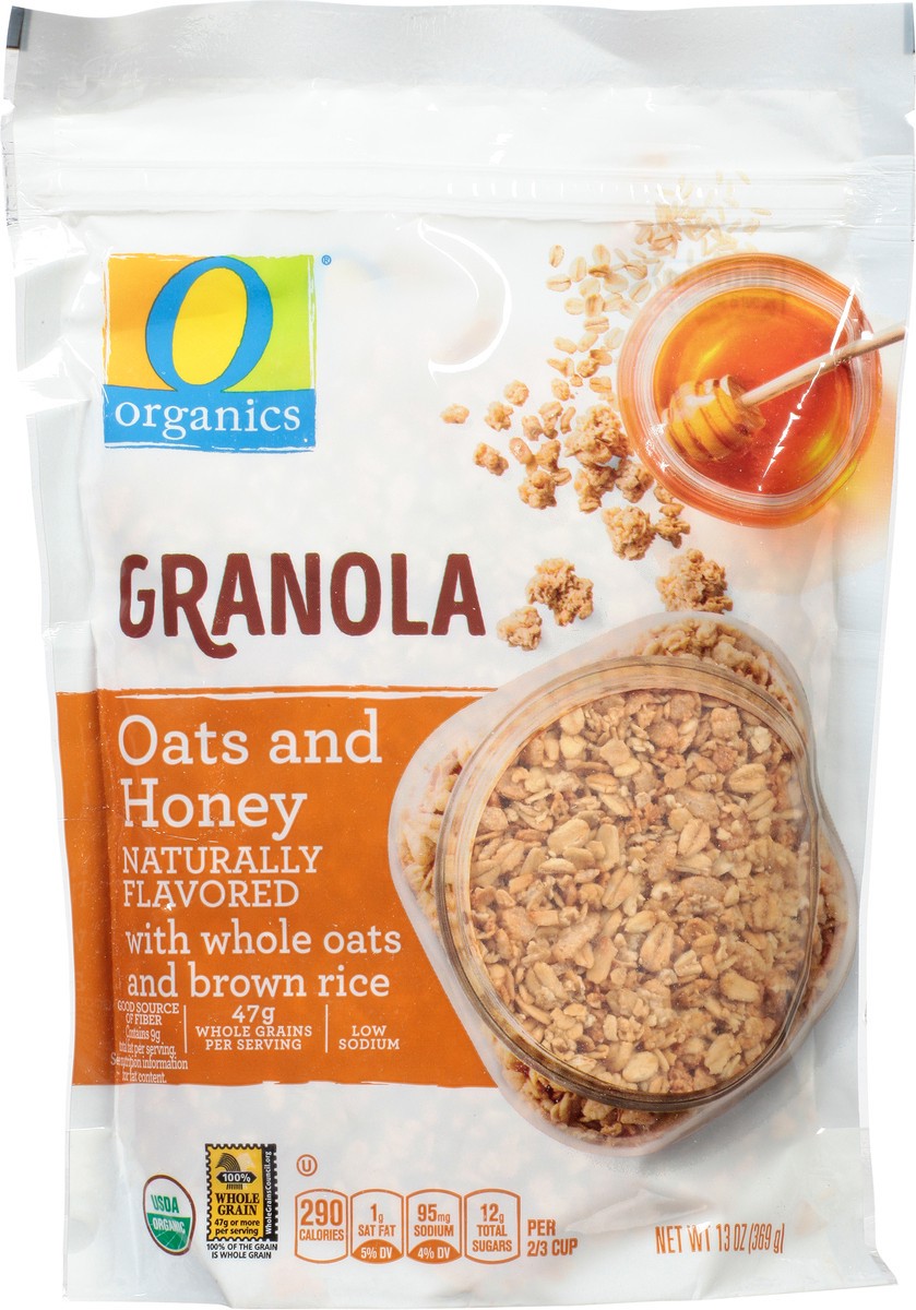 slide 4 of 9, O Organics Organic Granola Oats & Honey Flavored, 13 oz