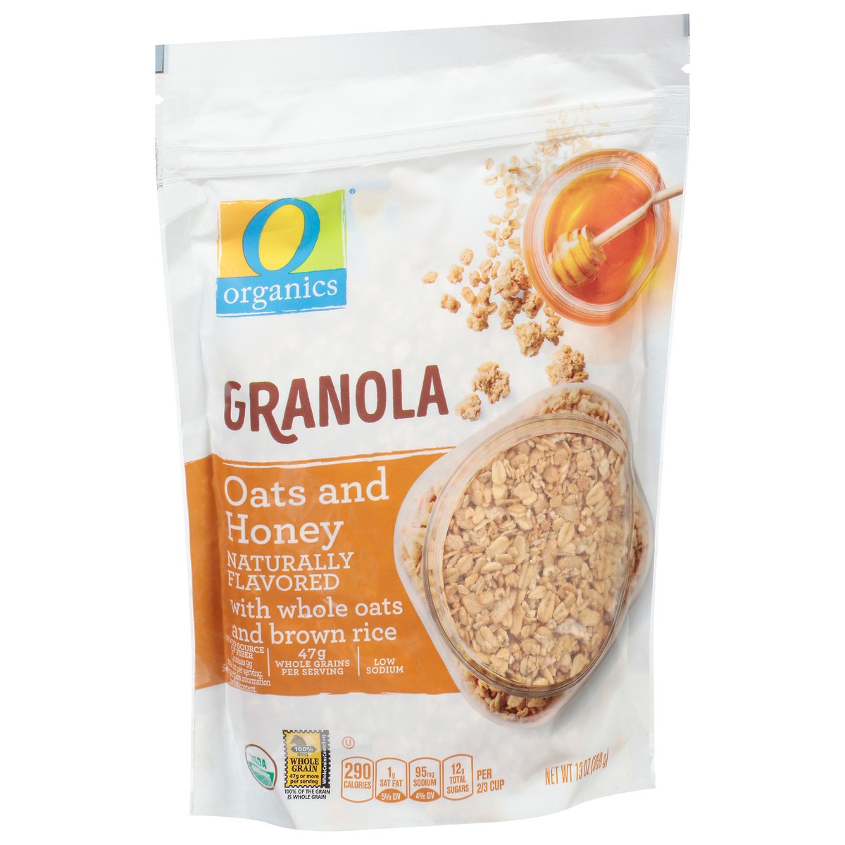 slide 1 of 9, O Organics Organic Granola Oats & Honey Flavored, 13 oz