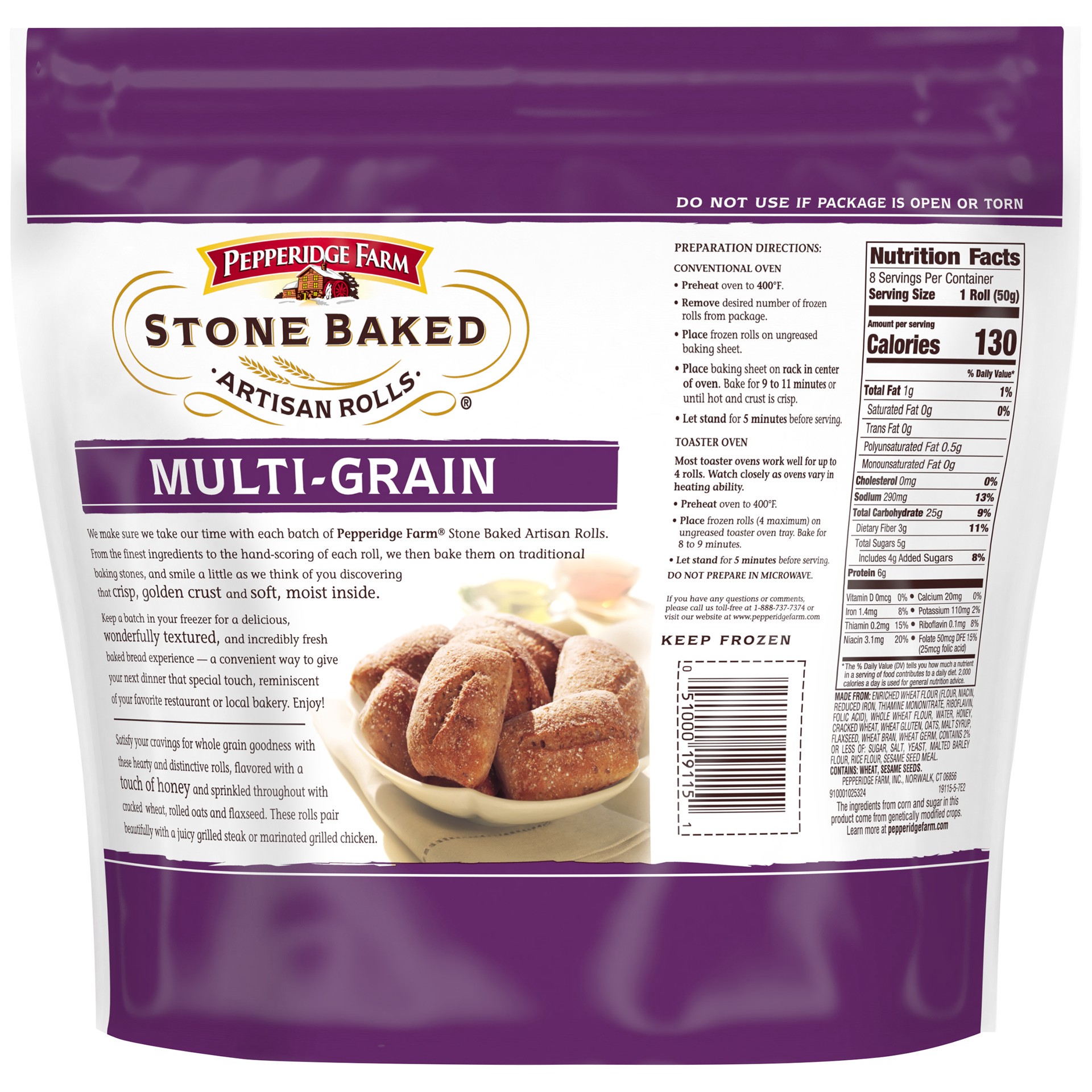 slide 4 of 5, Pepperidge Farm Frozen Multi-Grain Rolls, 8 ct; 14 oz