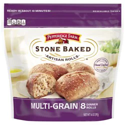 Pepperidge Farm Stone Baked Artisan Rolls Frozen Multi-Grain Rolls, 14 oz. Bag