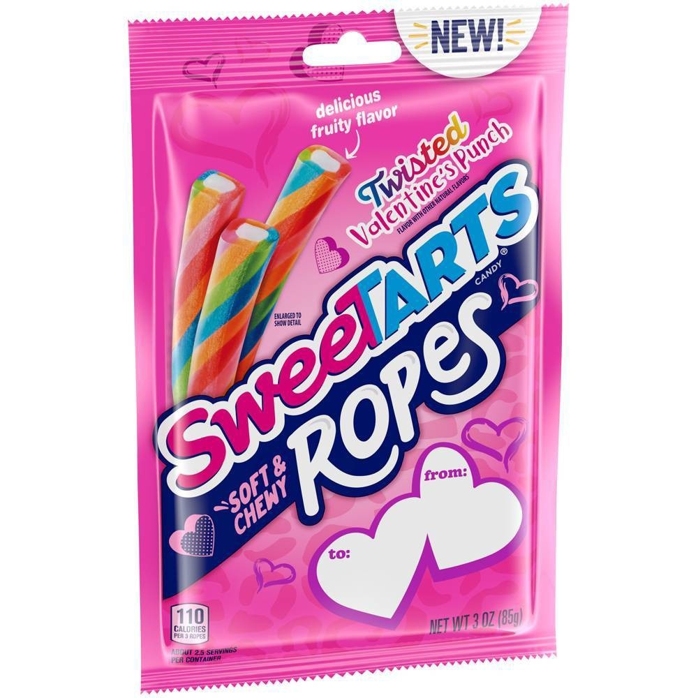 slide 2 of 3, SweeTARTS Soft & Chewy Valentine Ropes Candy, 3 oz