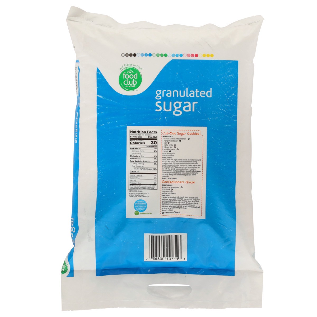 slide 6 of 9, Food Club Pure Cane Granulated Sugar, 25 lb