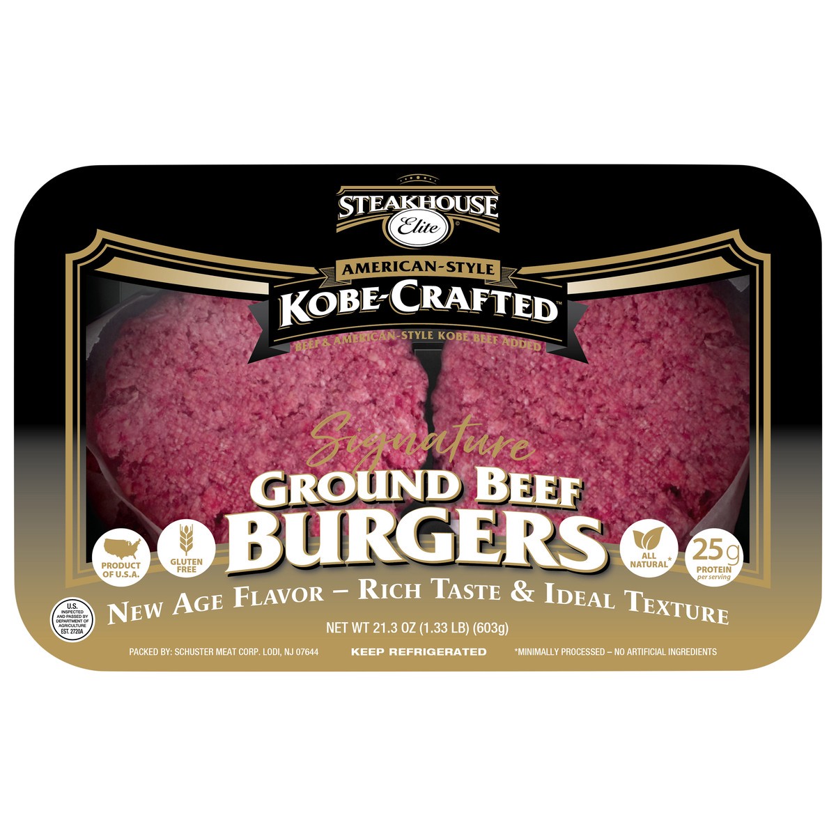 slide 6 of 8, Steakhouse Elite Kobe Ground Beef Burgers, 21.3 oz