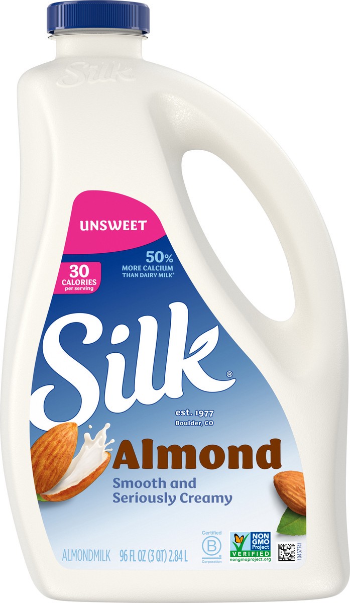 slide 13 of 13, Silk Unsweetened Almond Milk - 96 fl oz, 96 fl oz