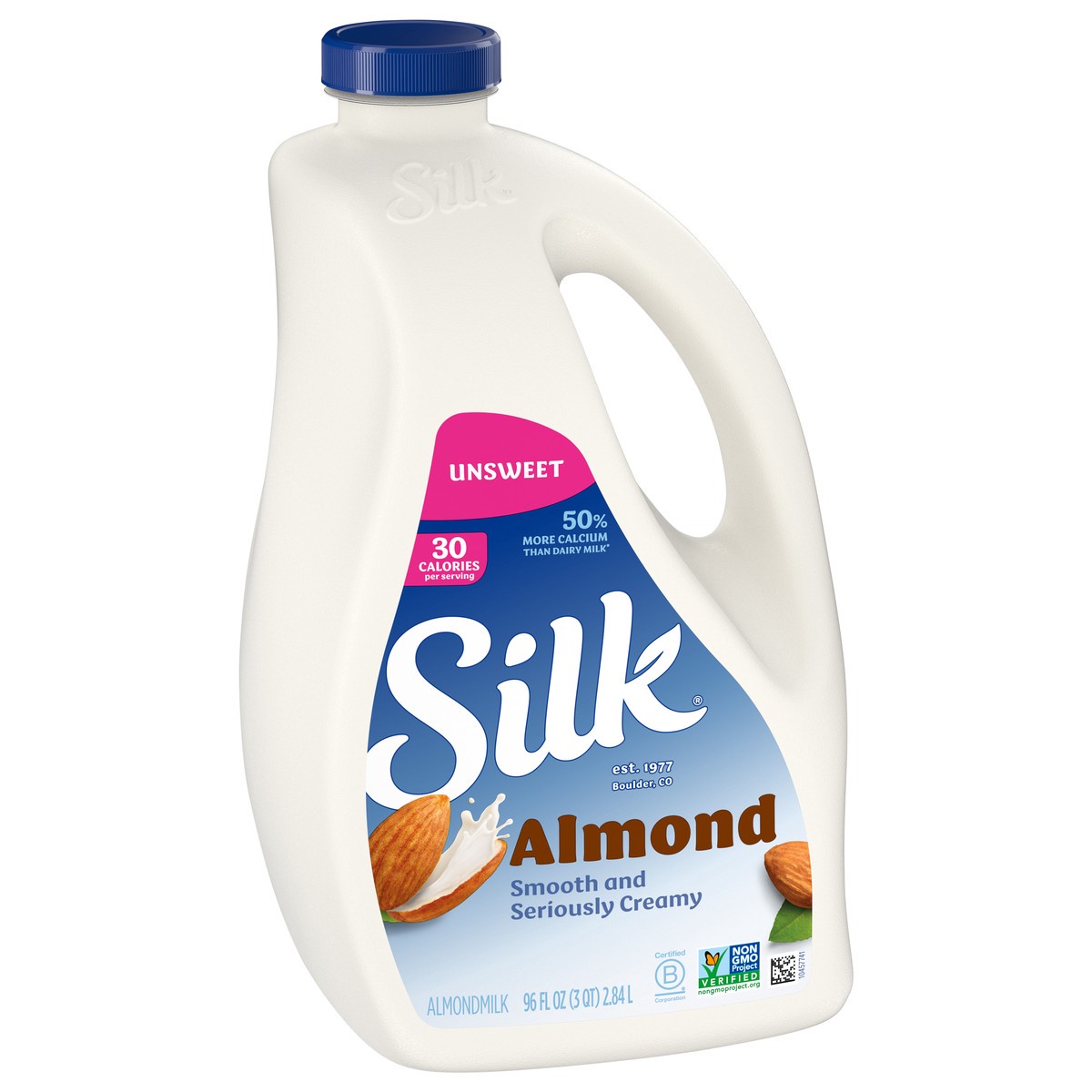 slide 5 of 13, Silk Unsweetened Almond Milk - 96 fl oz, 96 fl oz