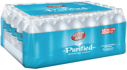 slide 1 of 1, Western Family Purified Drinking Water, 35 ct